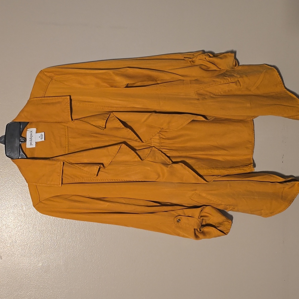 Peck & Peck Lightweight Jacket Yellow Orange Womens Size Medium